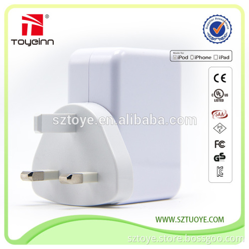 5v 5.4a 25w 4 usb ports interchangeable uk plug charger